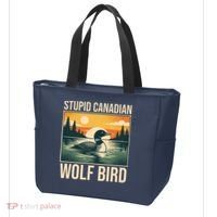 Funny Sarcastic Animal Stupid Canadian Wolf Bird Tote Bag thumb 3