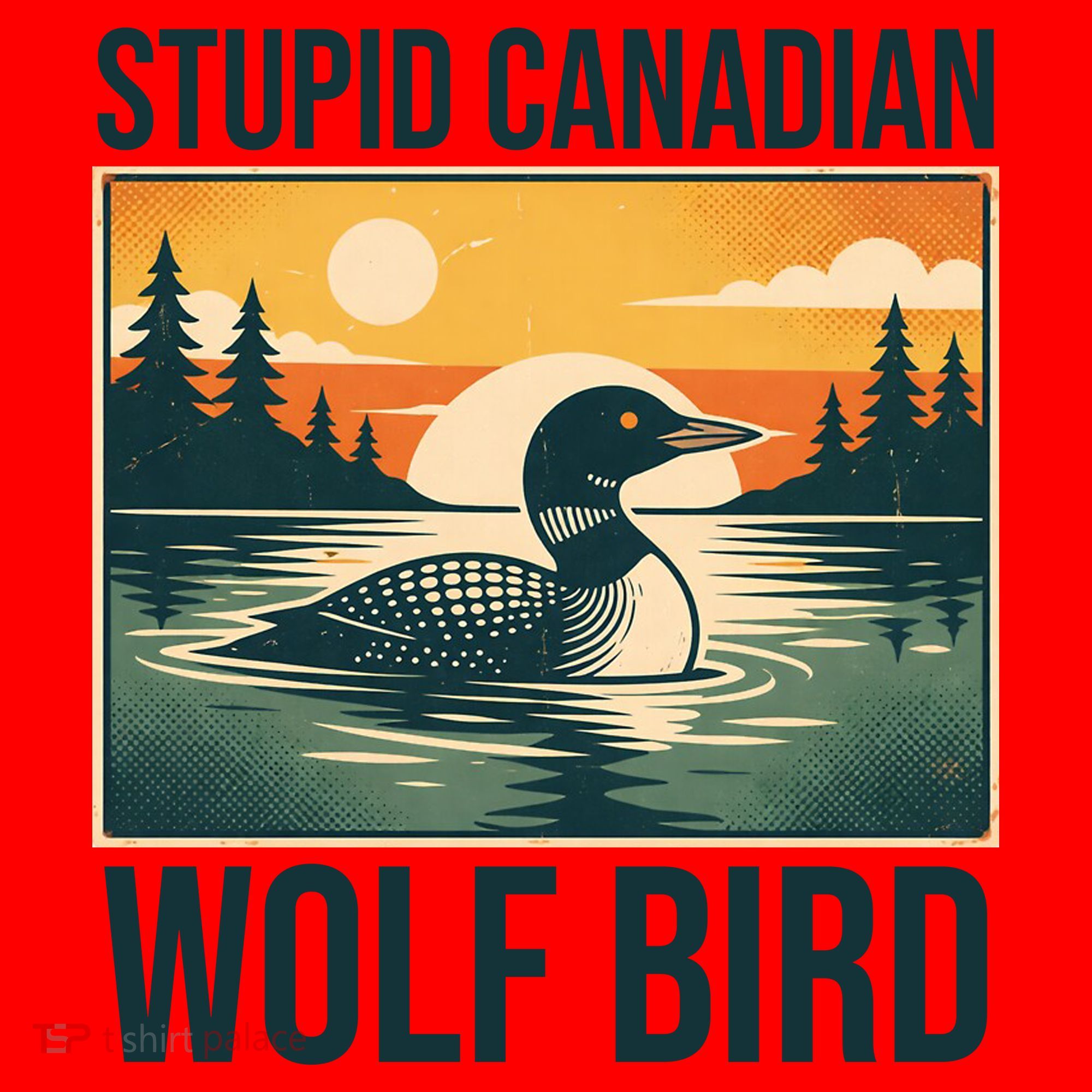 Funny Sarcastic Animal Stupid Canadian Wolf Bird Santa Hat