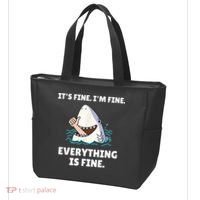 Funny Shark Attack It’s Fine I’m Fine Everything Is Fine Tote Bag thumb 3