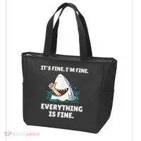 Funny Shark Attack It’s Fine I’m Fine Everything Is Fine Tote Bag thumb 3