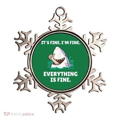 Funny Shark Attack It’s Fine I’m Fine Everything Is Fine Ornament