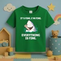 Funny Shark Attack It’s Fine I’m Fine Everything Is Fine Toddler T-Shirt thumb 3