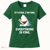 Funny Shark Attack It’s Fine I’m Fine Everything Is Fine Women's T-Shirt thumb 0