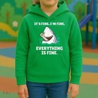 Funny Shark Attack It’s Fine I’m Fine Everything Is Fine Kids Hoodie thumb 3