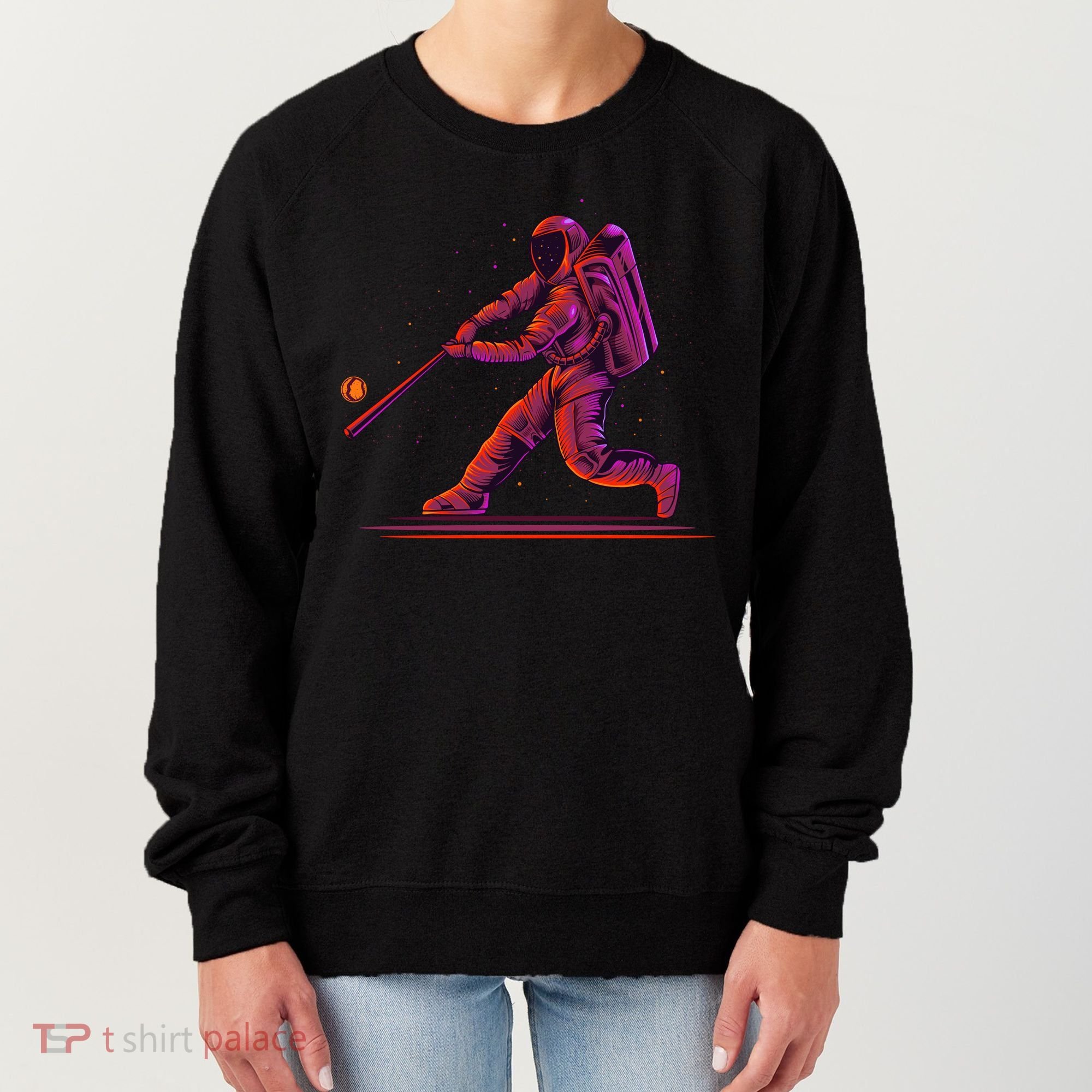 Funny Space Astronaut Baseball Women's Sweatshirt