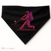 Funny Space Astronaut Baseball USA-Made Doggie Bandana thumb 0