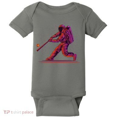 Funny Space Astronaut Baseball Baby Bodysuit