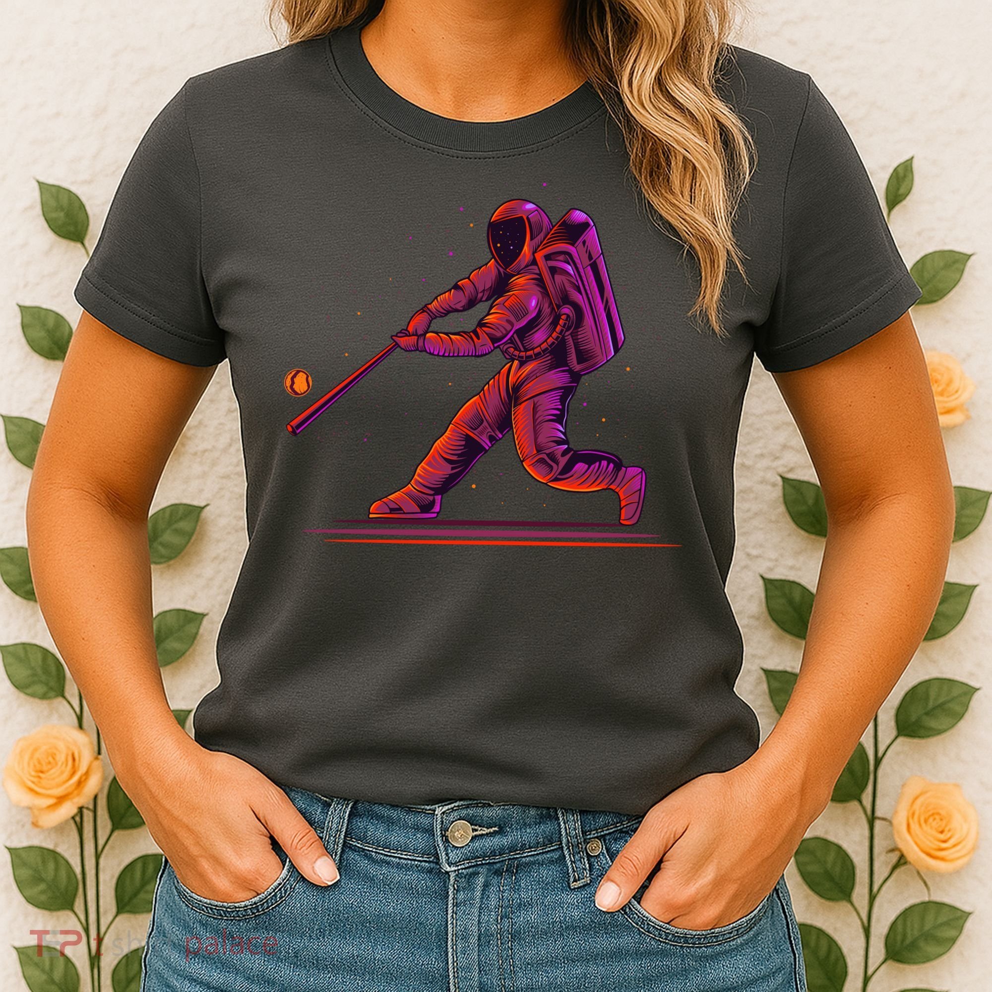 Funny Space Astronaut Baseball Women's T-Shirt