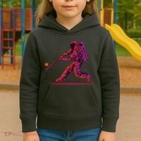 Funny Space Astronaut Baseball Kids Hoodie thumb 3