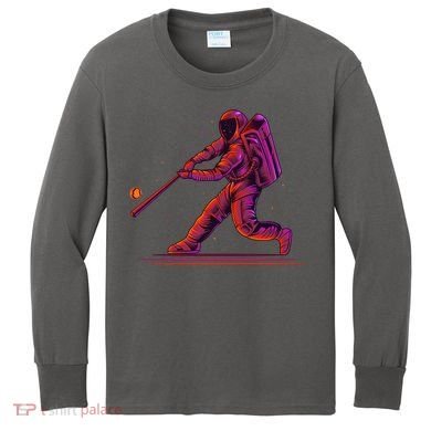 Funny Space Astronaut Baseball Kids Long Sleeve Shirt