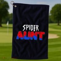 Funny Spider Aunt Matching Family Shirts Golf Towel thumb 1