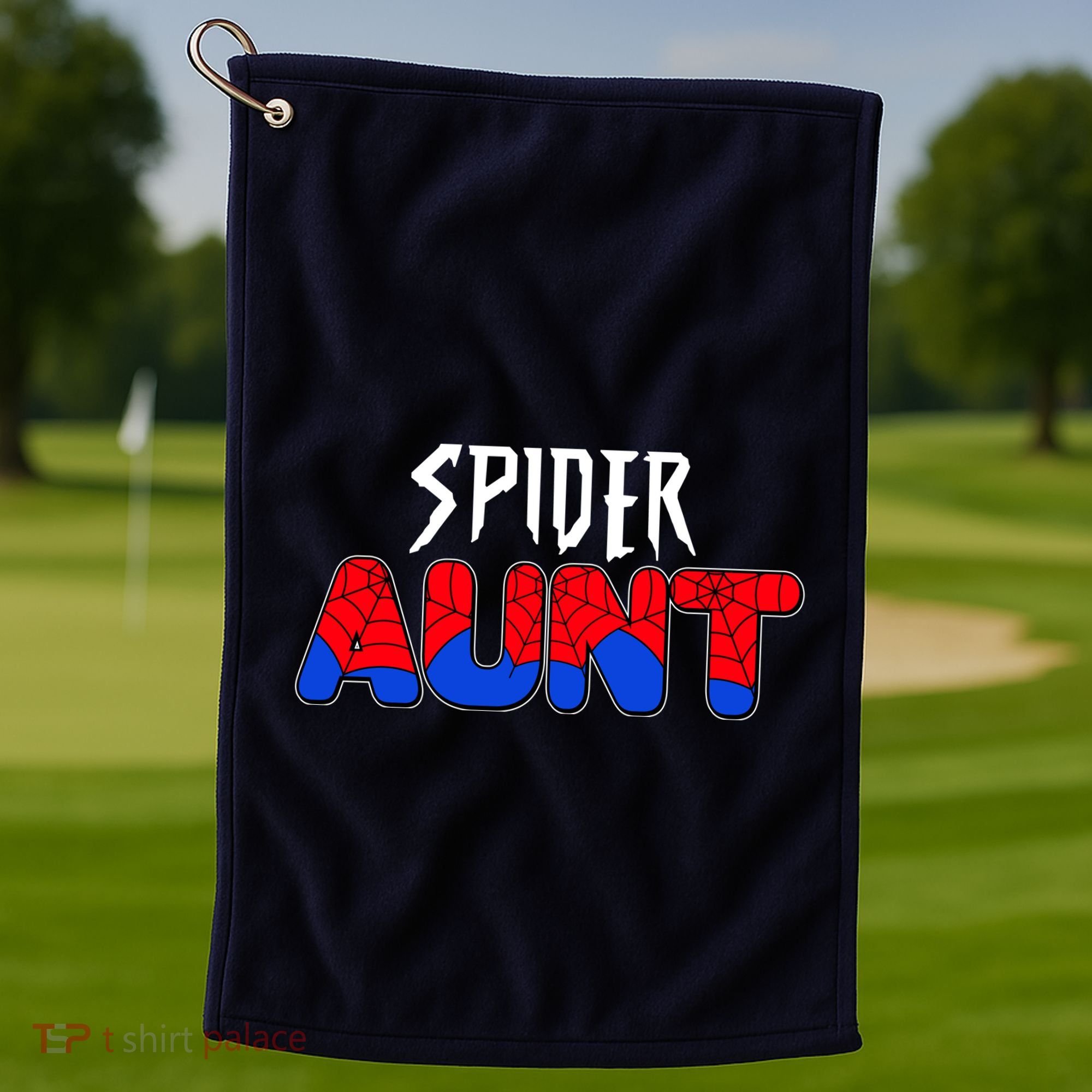 Funny Spider Aunt Matching Family Shirts Golf Towel