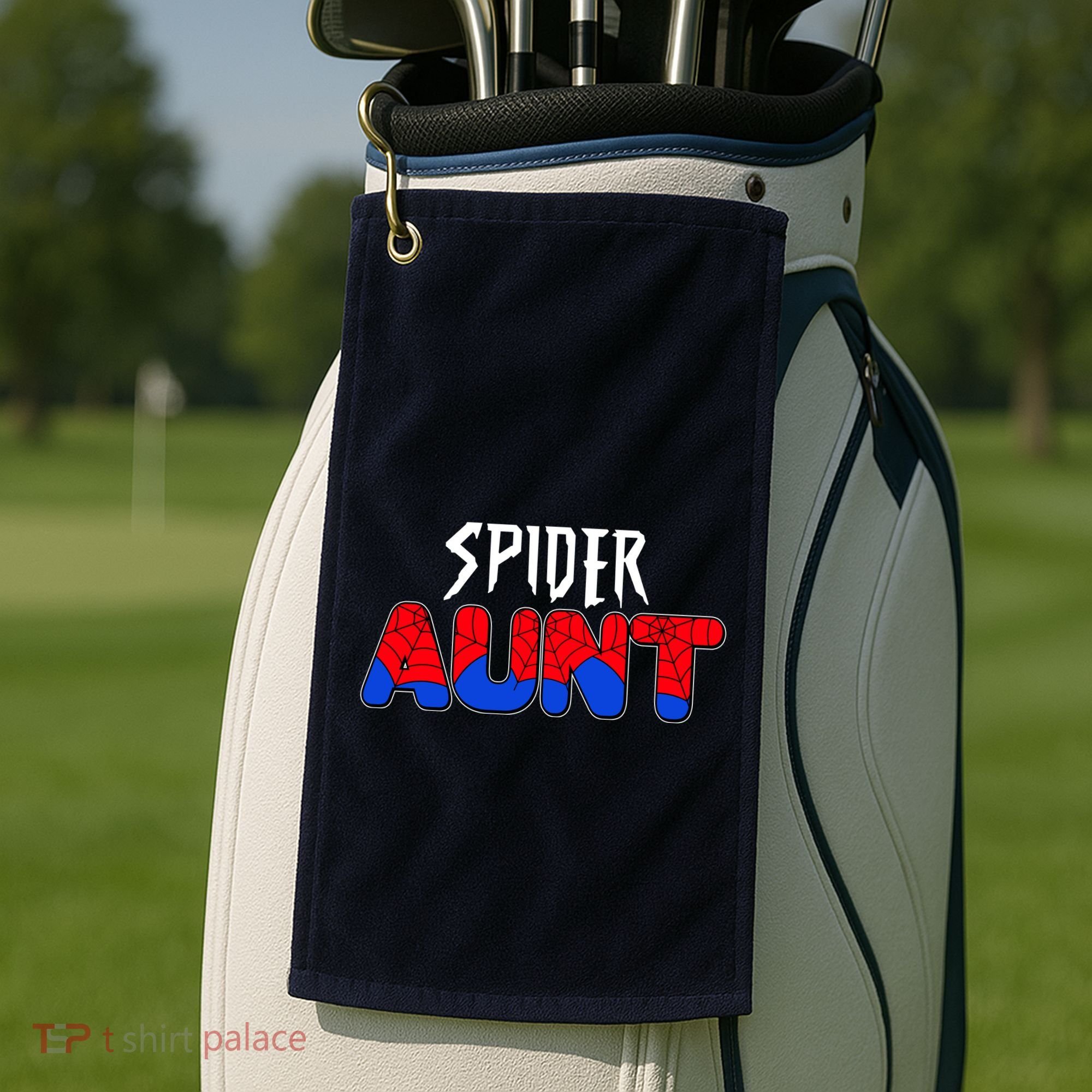 Funny Spider Aunt Matching Family Shirts Golf Towel
