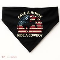 Funny Save A Horse Ride A Cowboy Horse USA-Made Doggie Bandana thumb 0