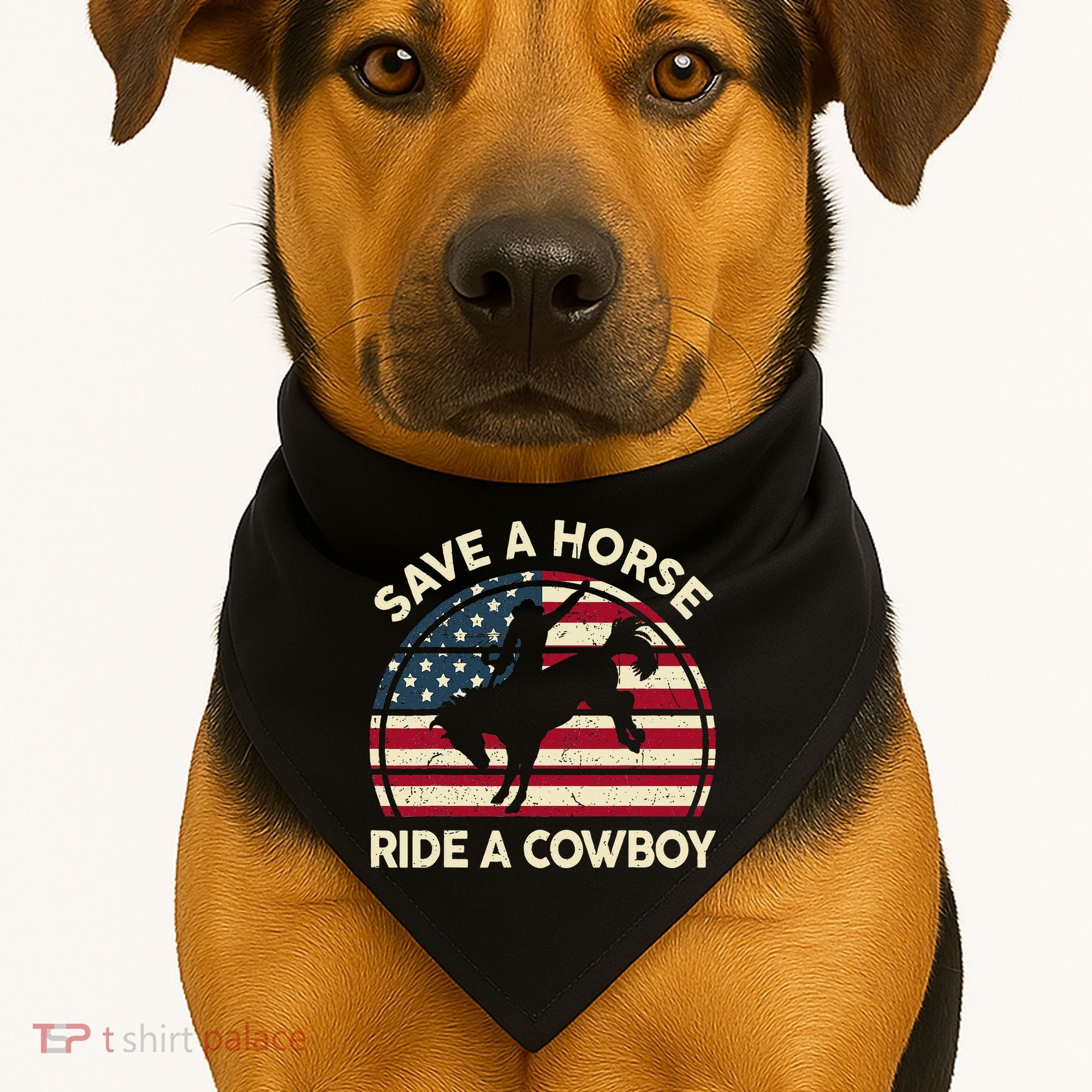 Funny Save A Horse Ride A Cowboy Horse USA-Made Doggie Bandana