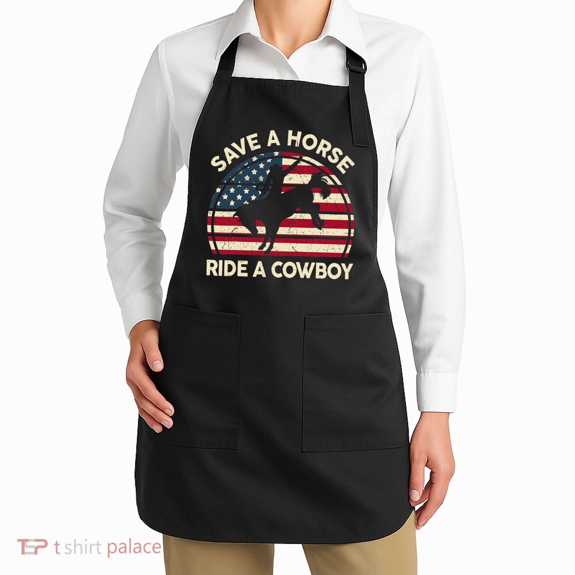 Funny Save A Horse Ride A Cowboy Horse Apron