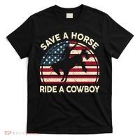 Funny Save A Horse Ride A Cowboy Horse T-Shirt thumb 0