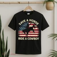 Funny Save A Horse Ride A Cowboy Horse T-Shirt thumb 2