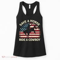 Funny Save A Horse Ride A Cowboy Horse Women's Tank Top thumb 0