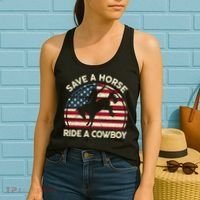 Funny Save A Horse Ride A Cowboy Horse Women's Tank Top thumb 2