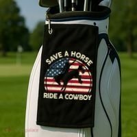 Funny Save A Horse Ride A Cowboy Horse Golf Towel thumb 2