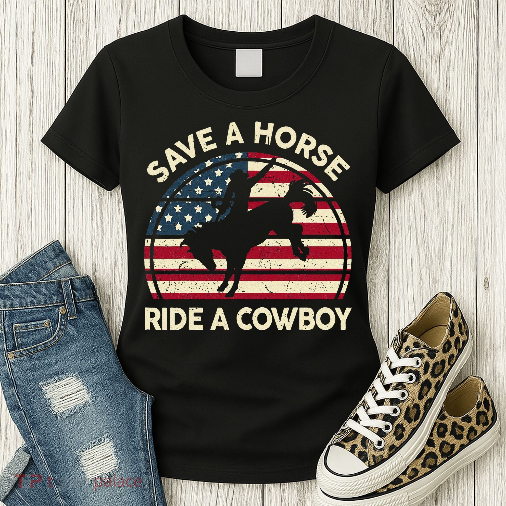 Funny Save A Horse Ride A Cowboy Horse Women's T-Shirt