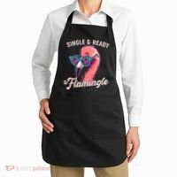 Funny Single And Ready To Flamingle Flamingo Apron thumb 2