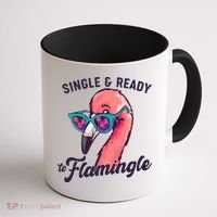 Funny Single And Ready To Flamingle Flamingo Coffee Mug thumb 1