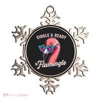 Funny Single And Ready To Flamingle Flamingo Ornament thumb 0