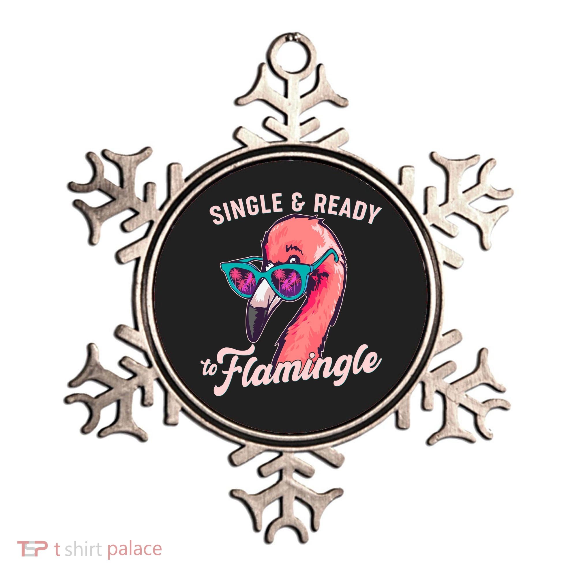 Funny Single And Ready To Flamingle Flamingo Ornament