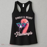 Funny Single And Ready To Flamingle Flamingo Women's Tank Top thumb 3