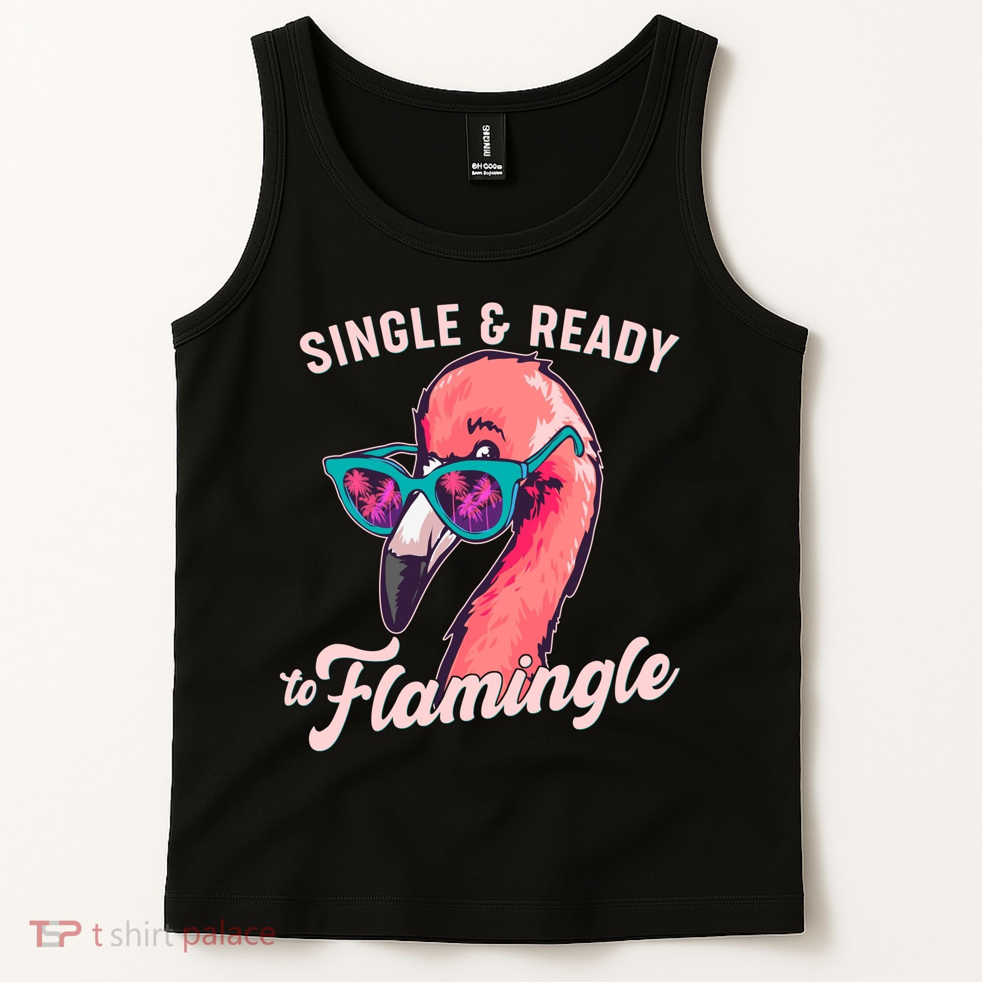 Funny Single And Ready To Flamingle Flamingo Tank Top