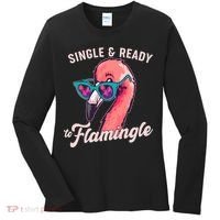 Funny Single And Ready To Flamingle Flamingo Women's Long Sleeve Shirt thumb 0