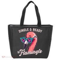 Funny Single And Ready To Flamingle Flamingo Tote Bag thumb 0