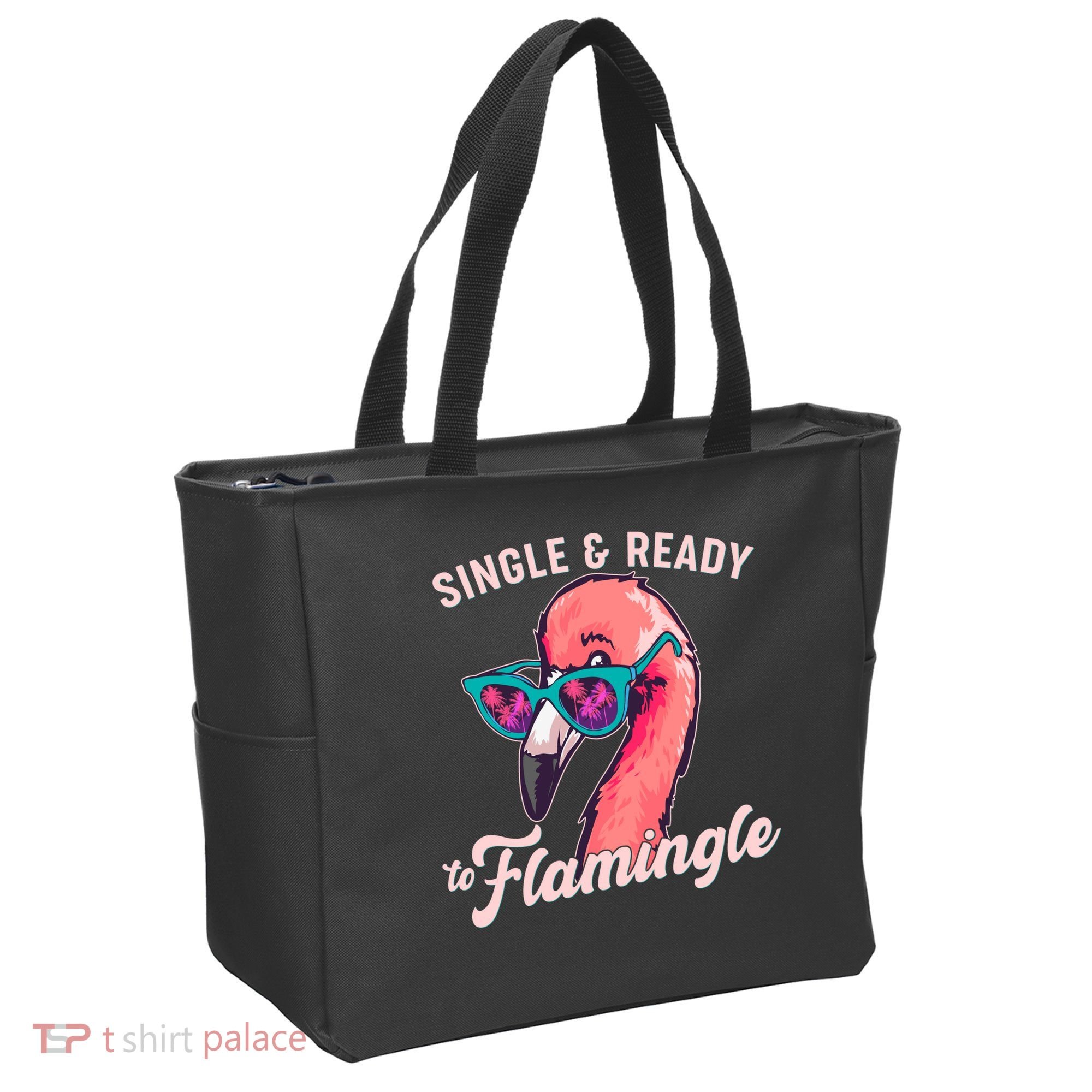 Funny Single And Ready To Flamingle Flamingo Tote Bag