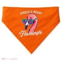 Funny Single And Ready To Flamingle Flamingo USA-Made Doggie Bandana thumb 0