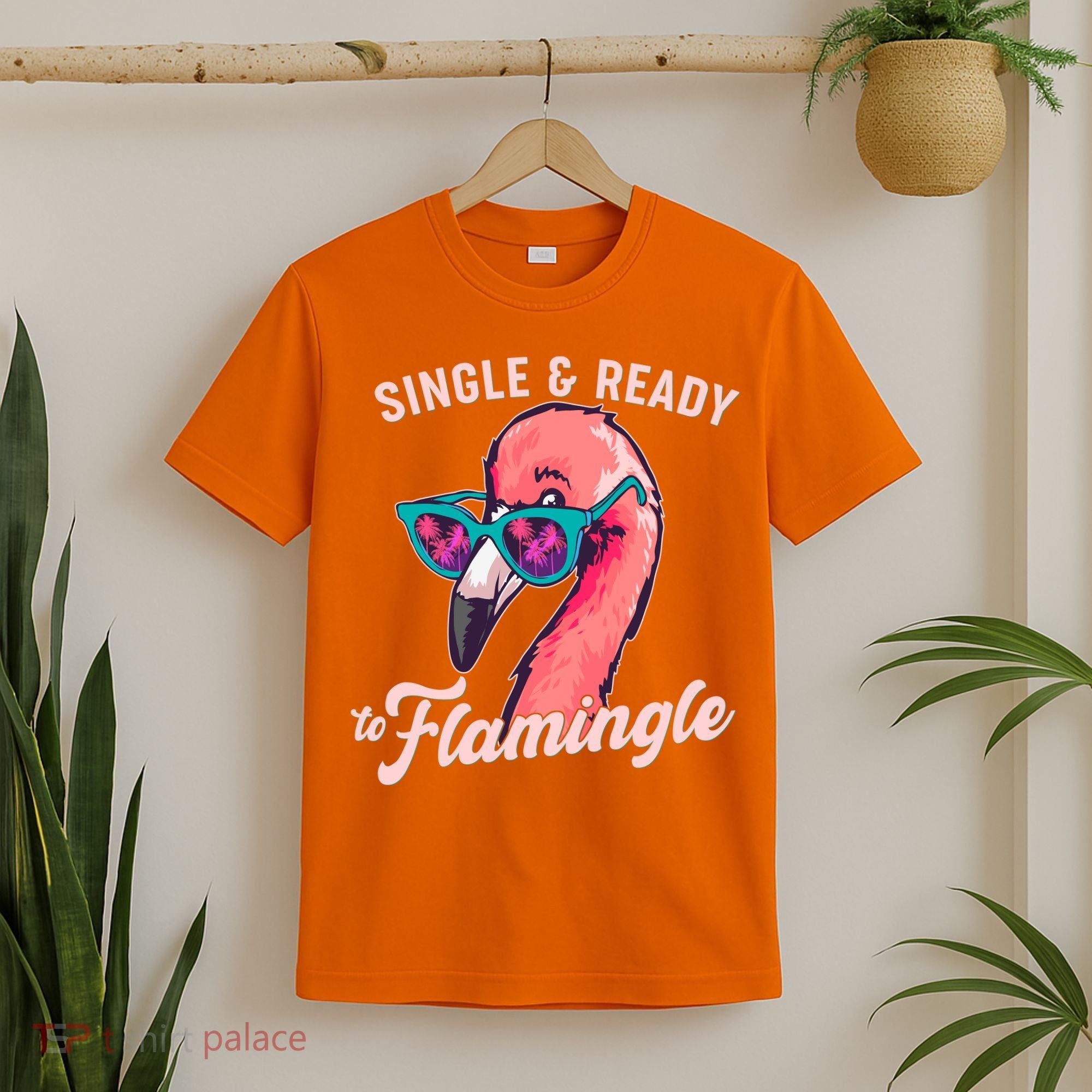 Funny Single And Ready To Flamingle Flamingo T-Shirt