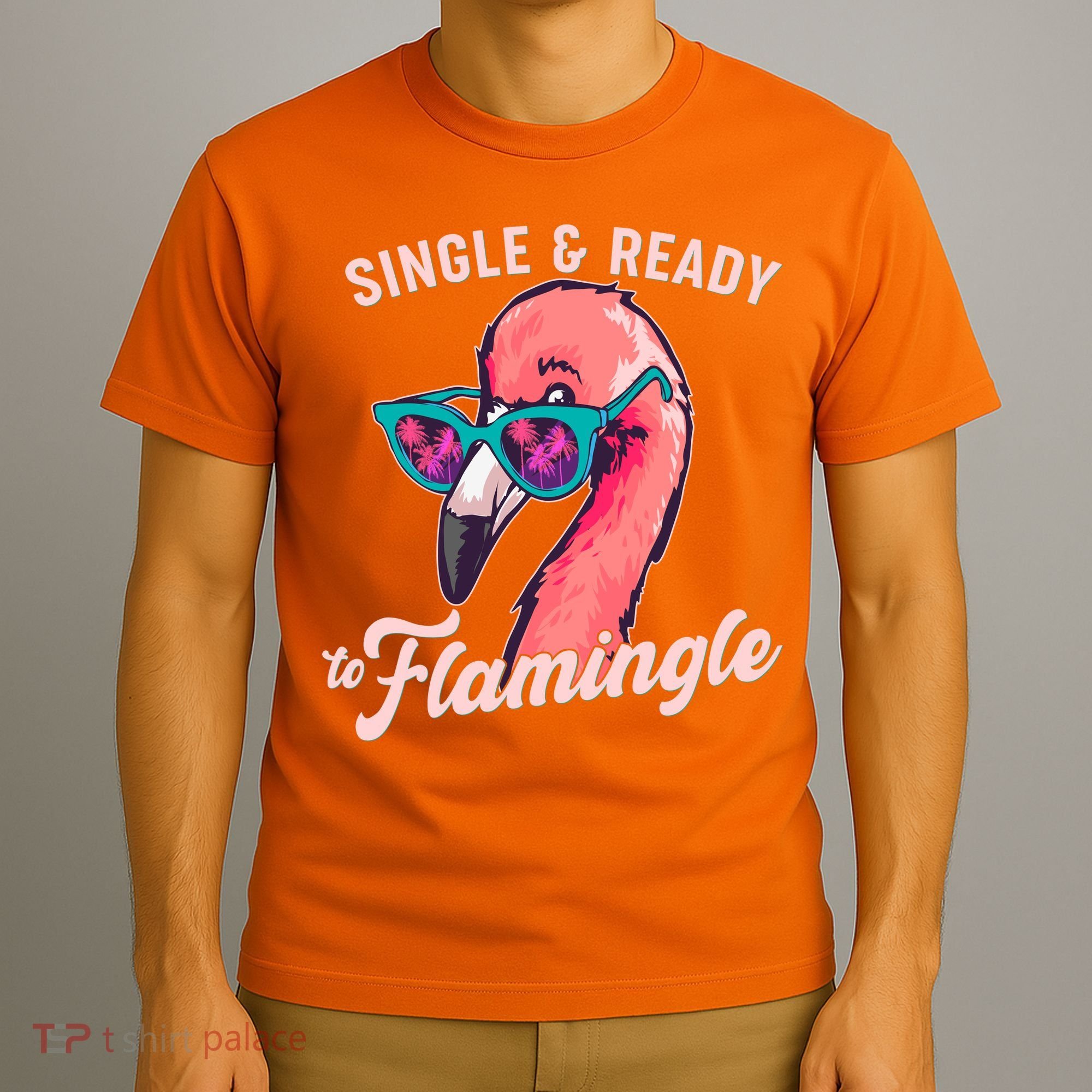 Funny Single And Ready To Flamingle Flamingo T-Shirt