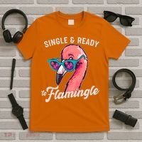 Funny Single And Ready To Flamingle Flamingo T-Shirt thumb 5
