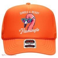 Funny Single And Ready To Flamingle Flamingo Hat thumb 0