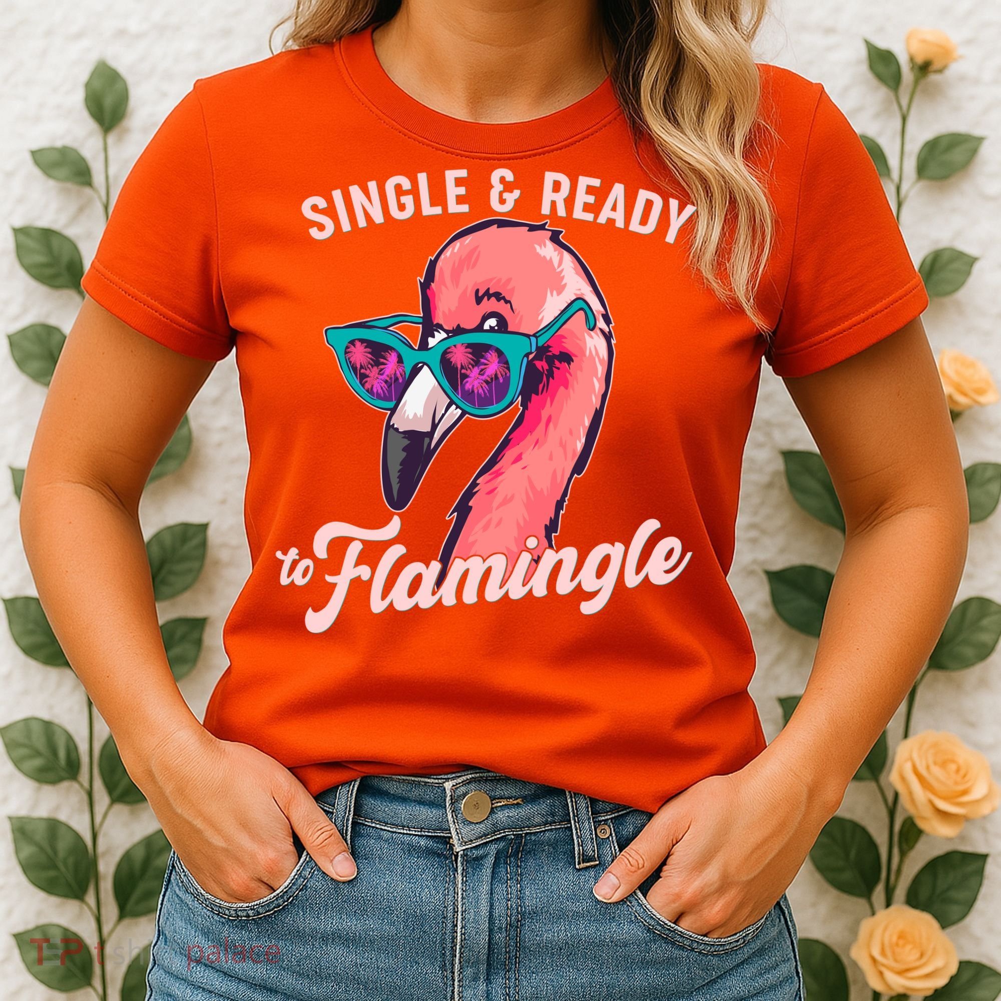 Funny Single And Ready To Flamingle Flamingo Women's T-Shirt