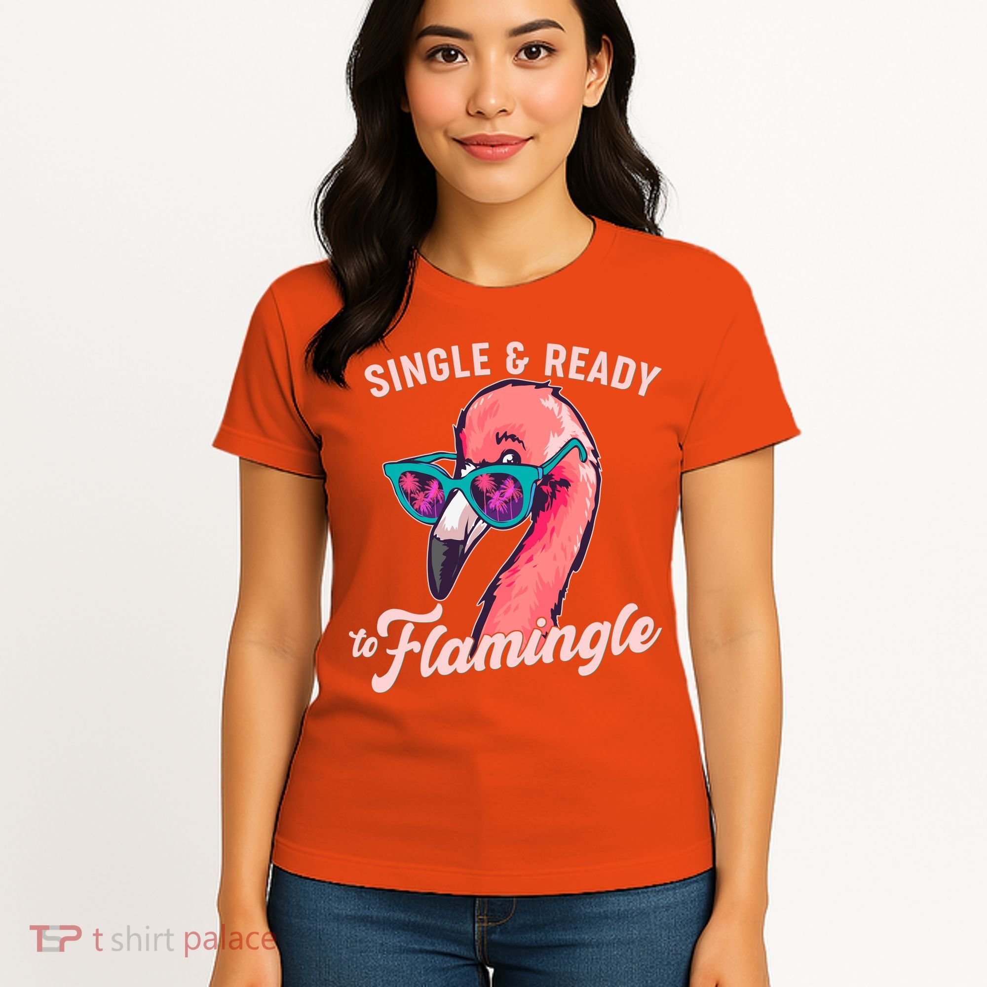 Funny Single And Ready To Flamingle Flamingo Women's T-Shirt