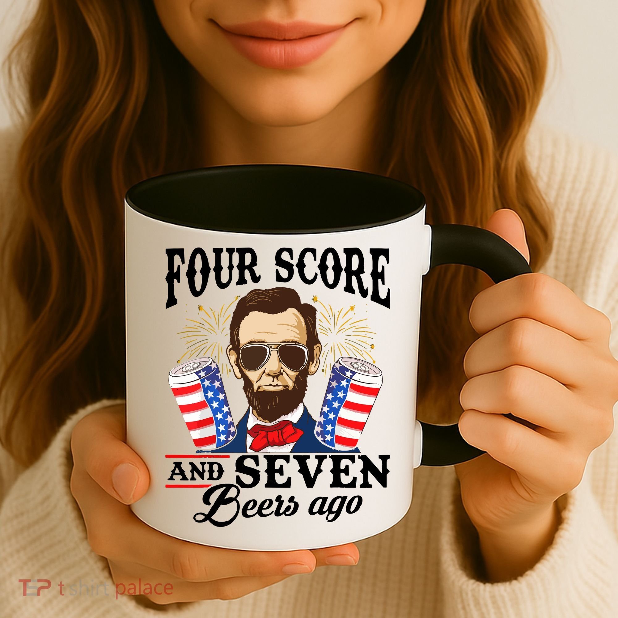 Four Score And 7 Beers Ago 4th Of July Drinking Like Lincoln Coffee Mug