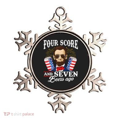 Four Score And 7 Beers Ago 4th Of July Drinking Like Lincoln Ornament