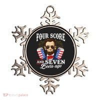 Four Score And 7 Beers Ago 4th Of July Drinking Like Lincoln Ornament thumb 0