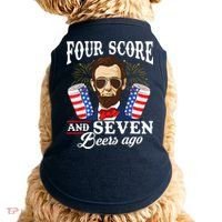 Four Score And 7 Beers Ago 4th Of July Drinking Like Lincoln Doggie Tank thumb 0