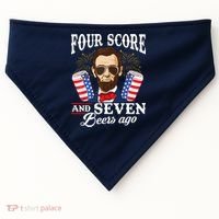 Four Score And 7 Beers Ago 4th Of July Drinking Like Lincoln USA-Made Doggie Bandana thumb 0