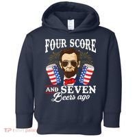 Four Score And 7 Beers Ago 4th Of July Drinking Like Lincoln Toddler Hoodie thumb 0