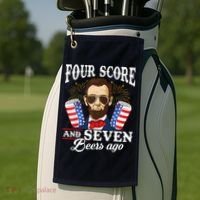 Four Score And 7 Beers Ago 4th Of July Drinking Like Lincoln Golf Towel thumb 2