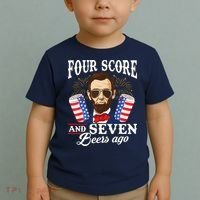 Four Score And 7 Beers Ago 4th Of July Drinking Like Lincoln Toddler T-Shirt thumb 2